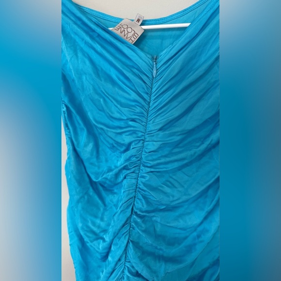 HANNE BLOCH BRIGH BLUE SMOCK RUSHED MISI DRESS SIZE MEDIUM 1751 - Picture 9 of 12